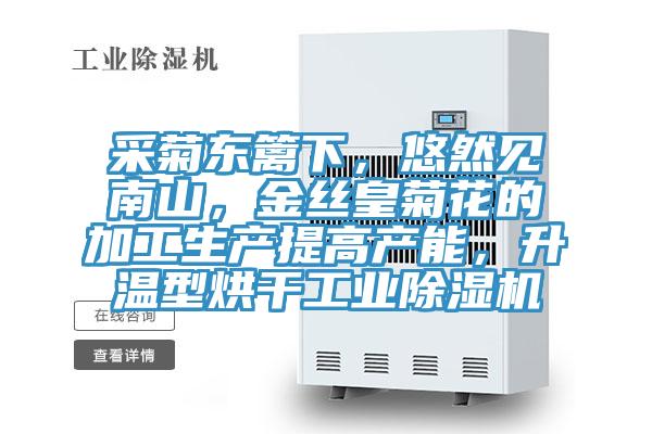 采菊東籬下，悠然見南山，金絲皇菊花的加工生產(chǎn)提高產(chǎn)能，升溫型烘干工業(yè)除濕機(jī)