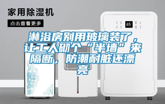 淋浴房別用玻璃裝了，讓工人砌個“半墻”來隔斷，防潮耐臟還漂亮