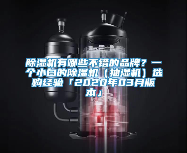 除濕機有哪些不錯的品牌？一個小白的除濕機（抽濕機）選購經驗「2020年03月版本」